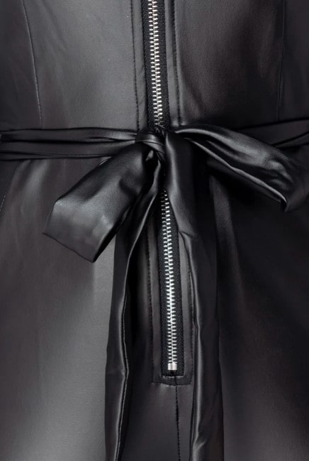 Women's Leather Jumpsuit In Black With Full Sleeves
