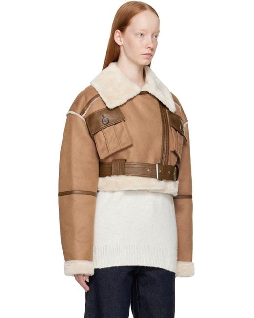 Women's Shearling Jacket In Brown