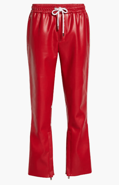 Men's Leather Pant In Red