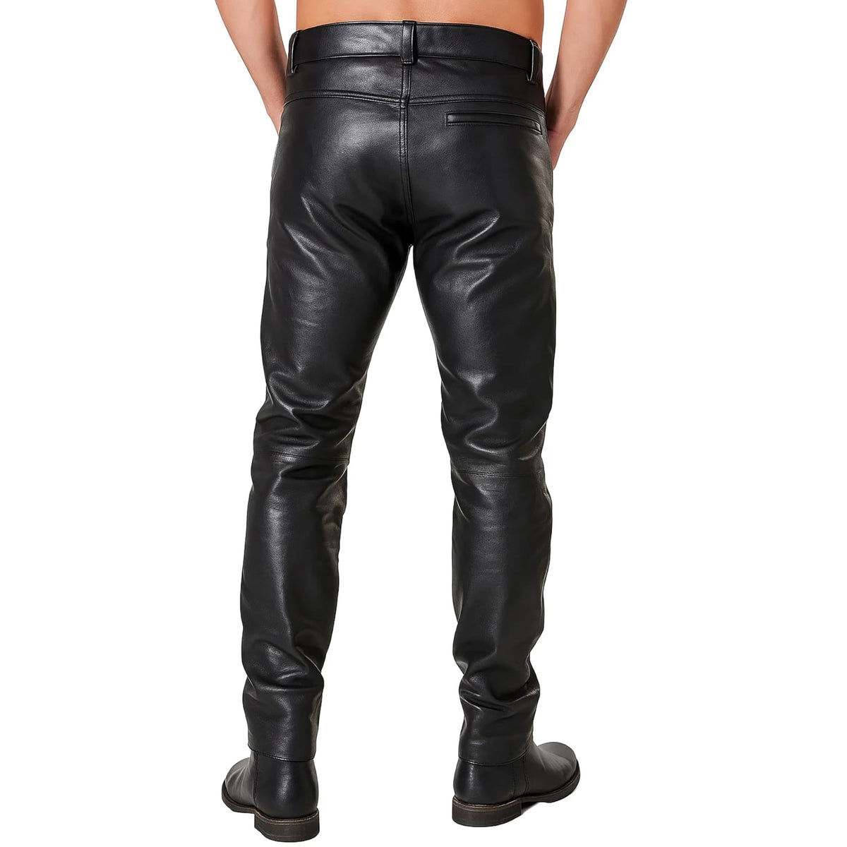 Men's Black Motorcycle Leather Pant