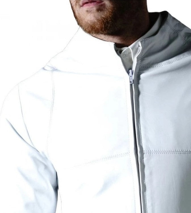 Men's Bodycon White Leather Jumpsuit