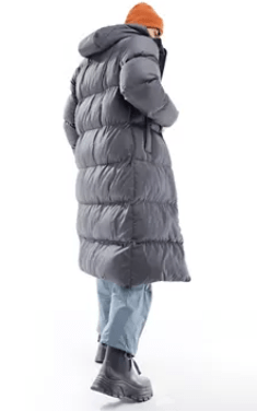 Men's Hooded Trench Puffer Coat In Gray
