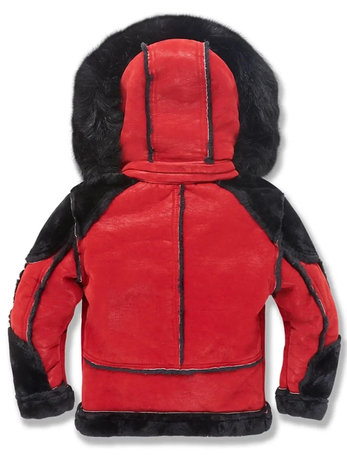 Men's Red Shearling B7 Parka Leather Jacket
