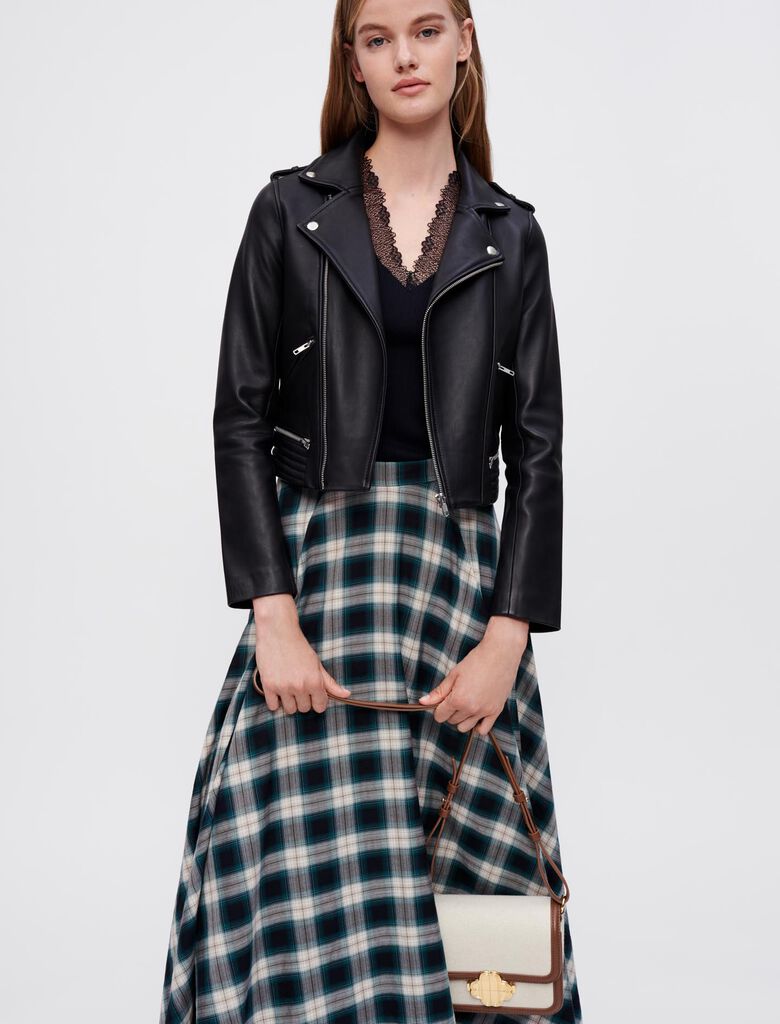 Women's Trendy Leather Biker Jacket In Black