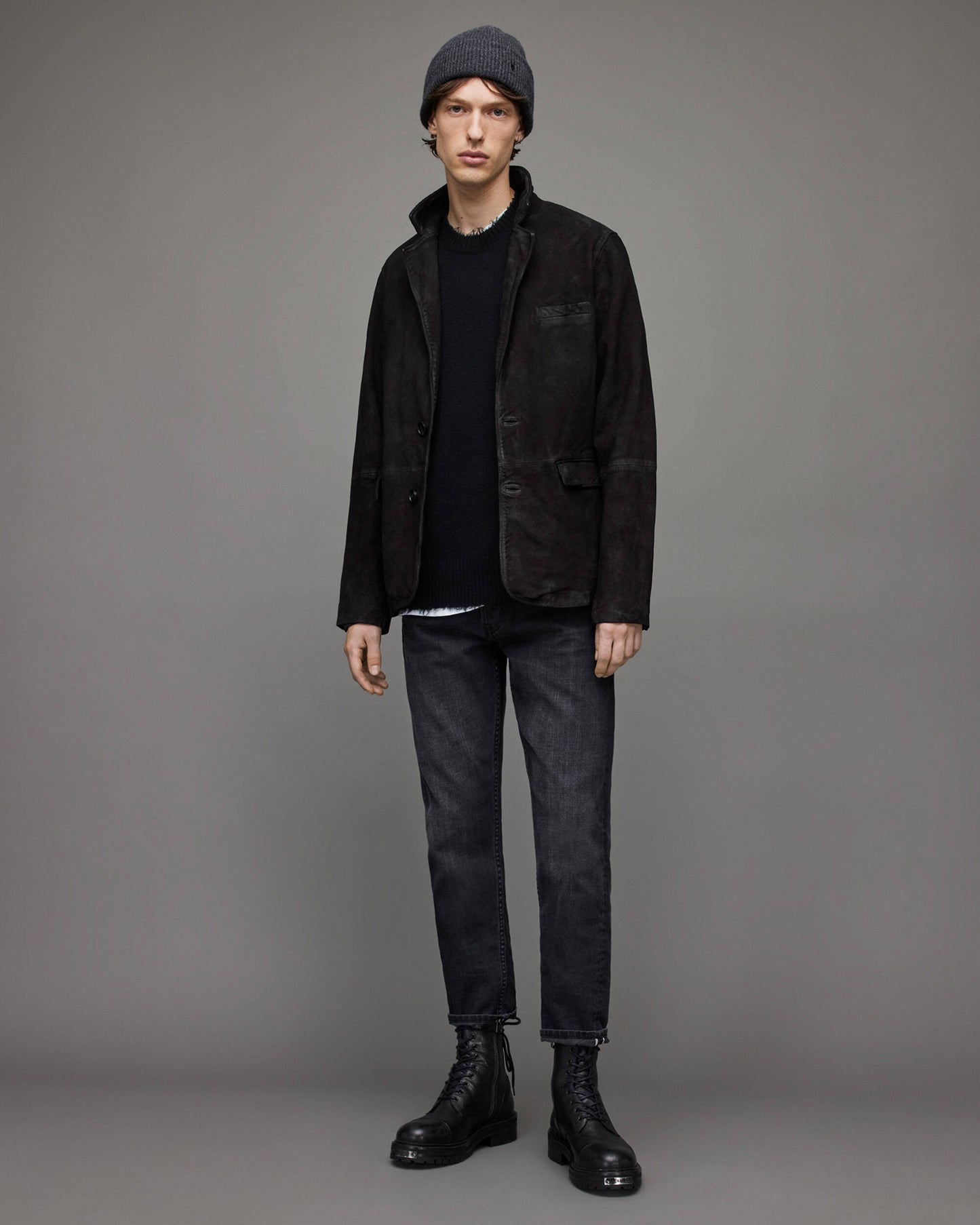 Wen Is Wearing Suede Leather Black Blazer