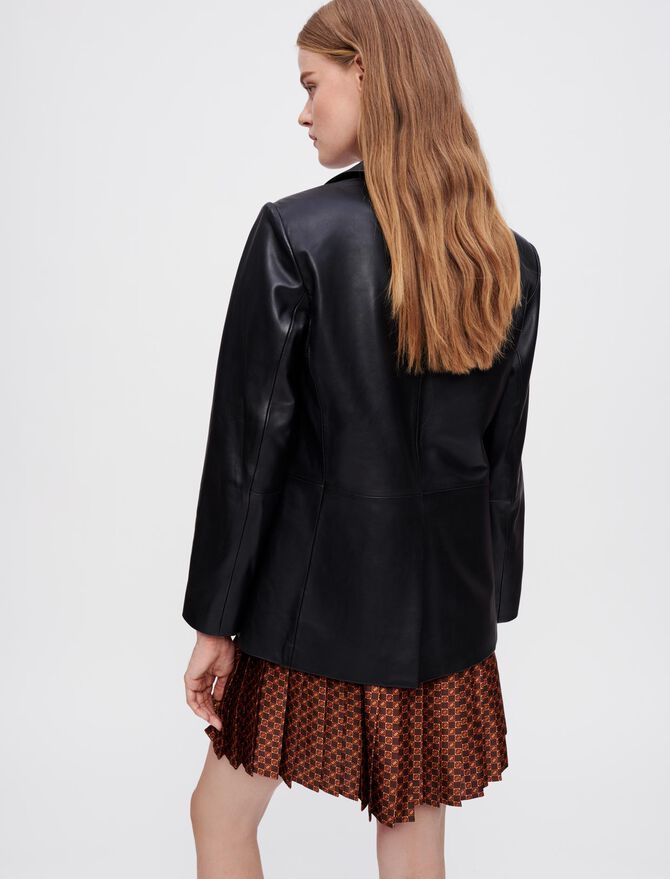 Women's Black Leather Blazer