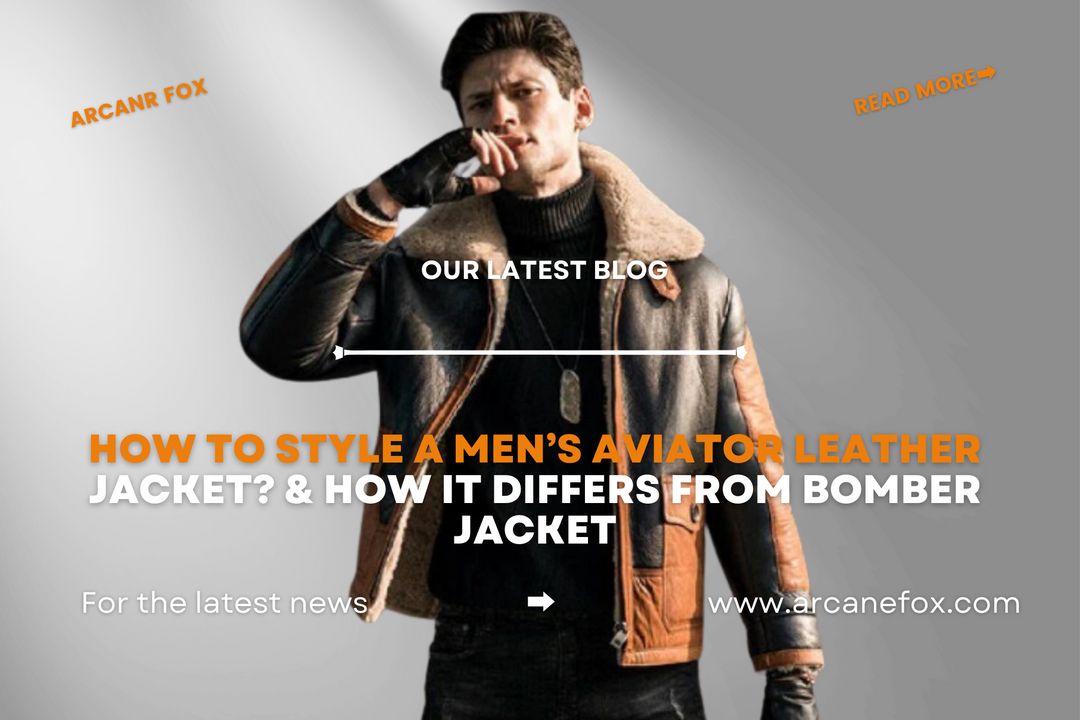 Men's leather aviator bomber 2025 jacket