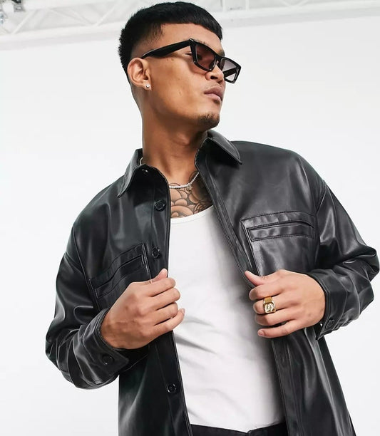 Transform Your Wardrobe: The Men’s Leather Shirt Trend You Have to See!
