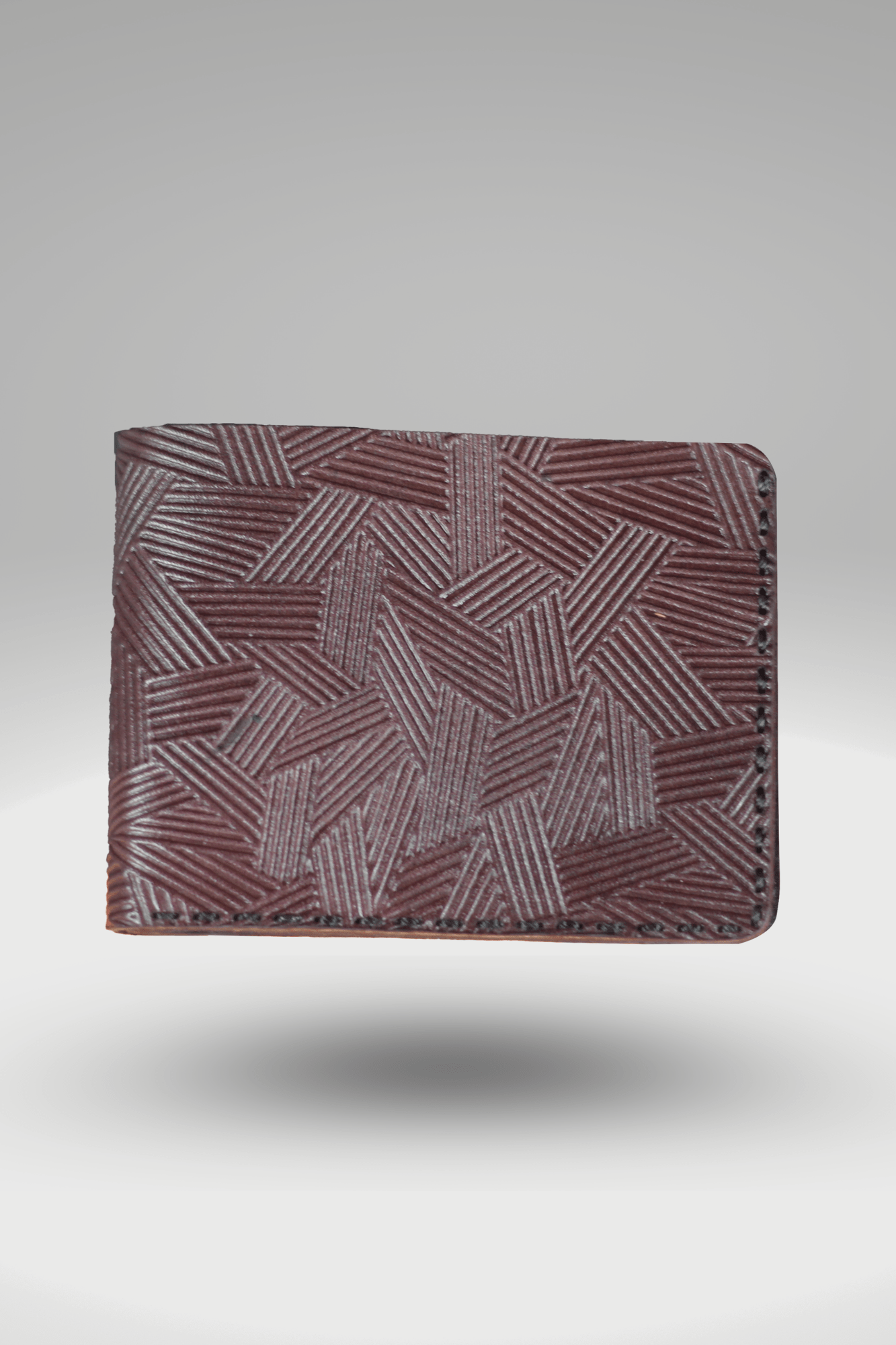 Men's Maroon Genuine Cowhide Leather Wallet With Lining Textured Finish