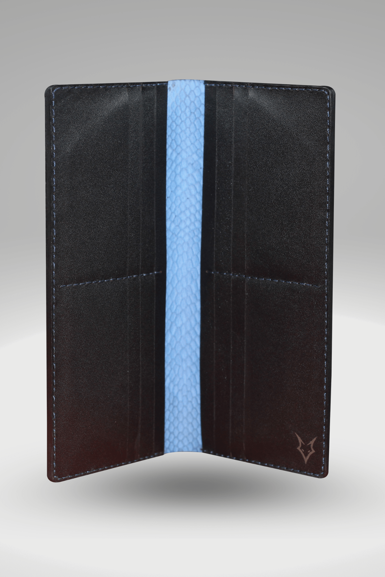 Unisex Genuine Leather Wallet With Blue Python Textured Finish