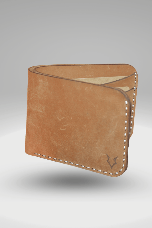 Men's Crazy Horse Tan Brown Genuine Cowhide Leather Wallet