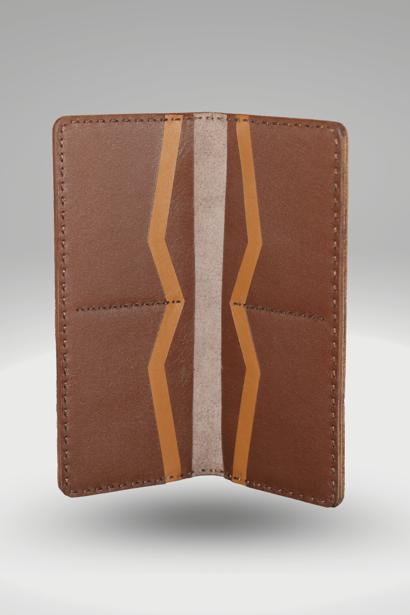 Unisex Soft Genuine Cowhide Leather Wallet In Brown