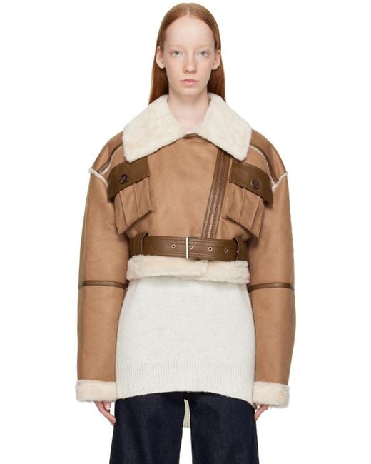 Women's Shearling Jacket In Brown