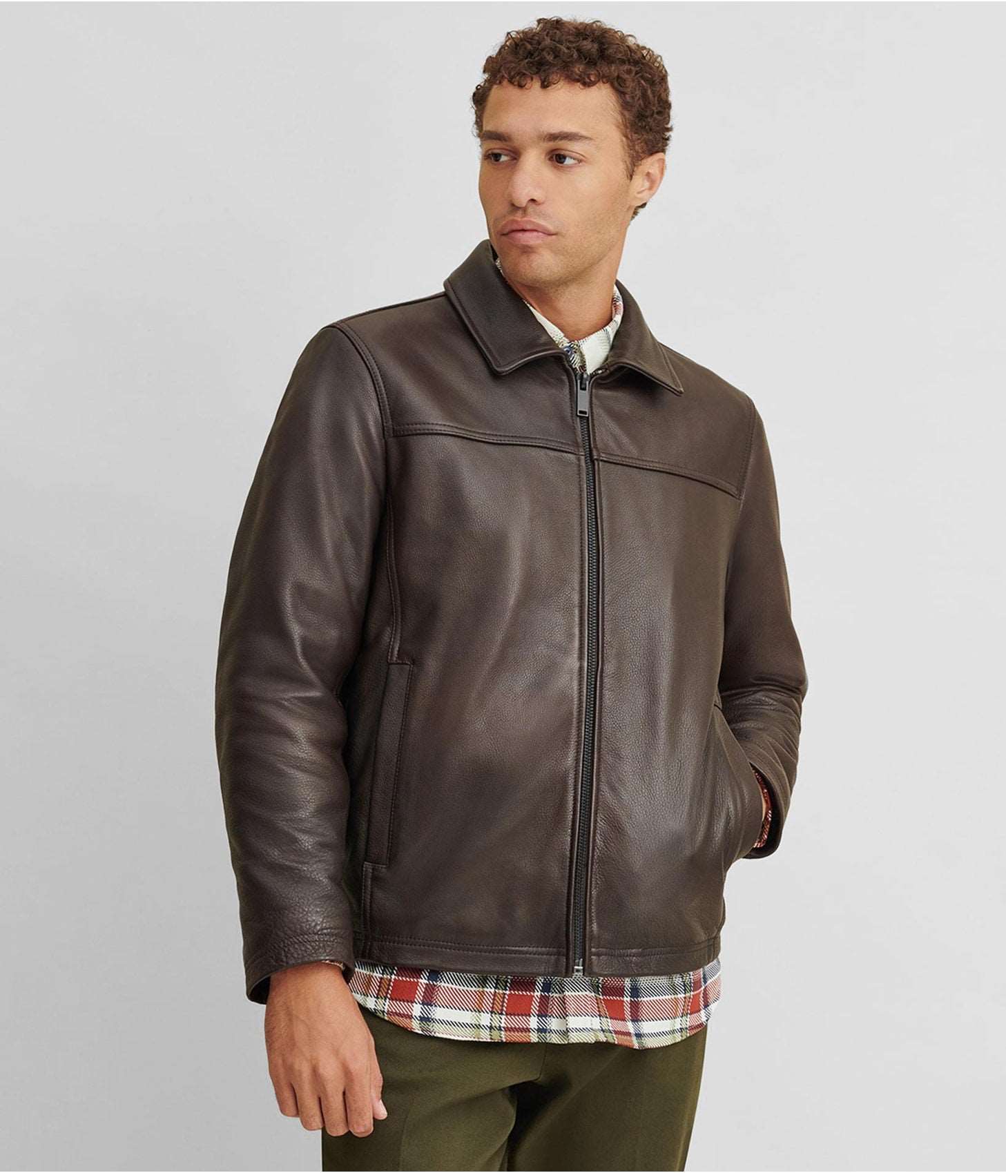 Men's Dark Brown Leather Jacket