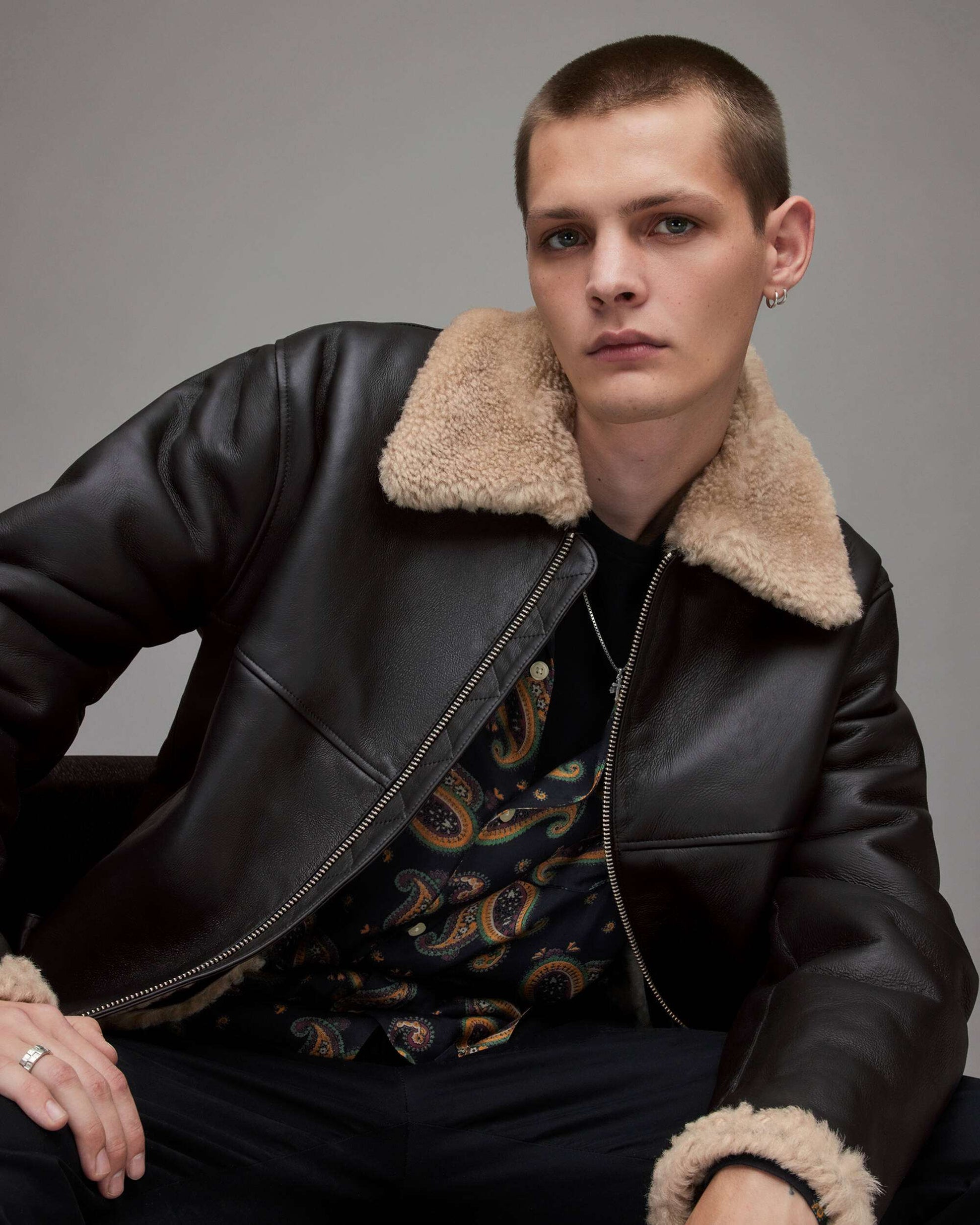 Men's Leather Shearling Jacket Custom Jackets