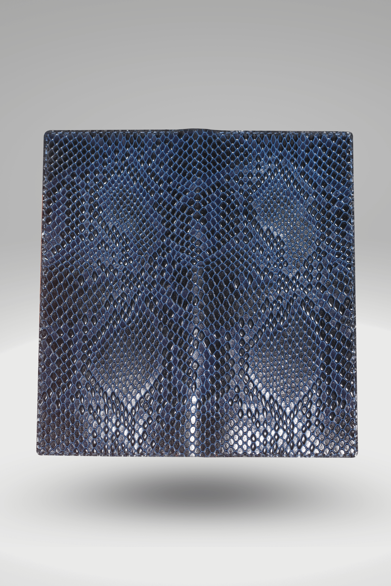 Unisex Genuine Leather Wallet With Blue Python Textured Finish