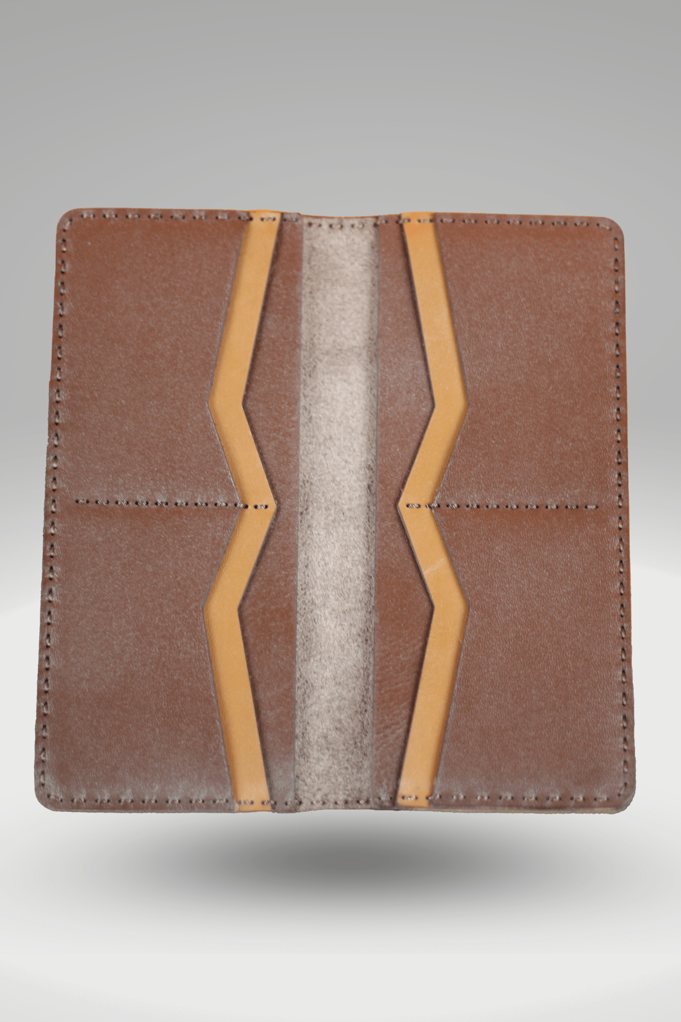 Unisex Soft Genuine Cowhide Leather Wallet In Brown