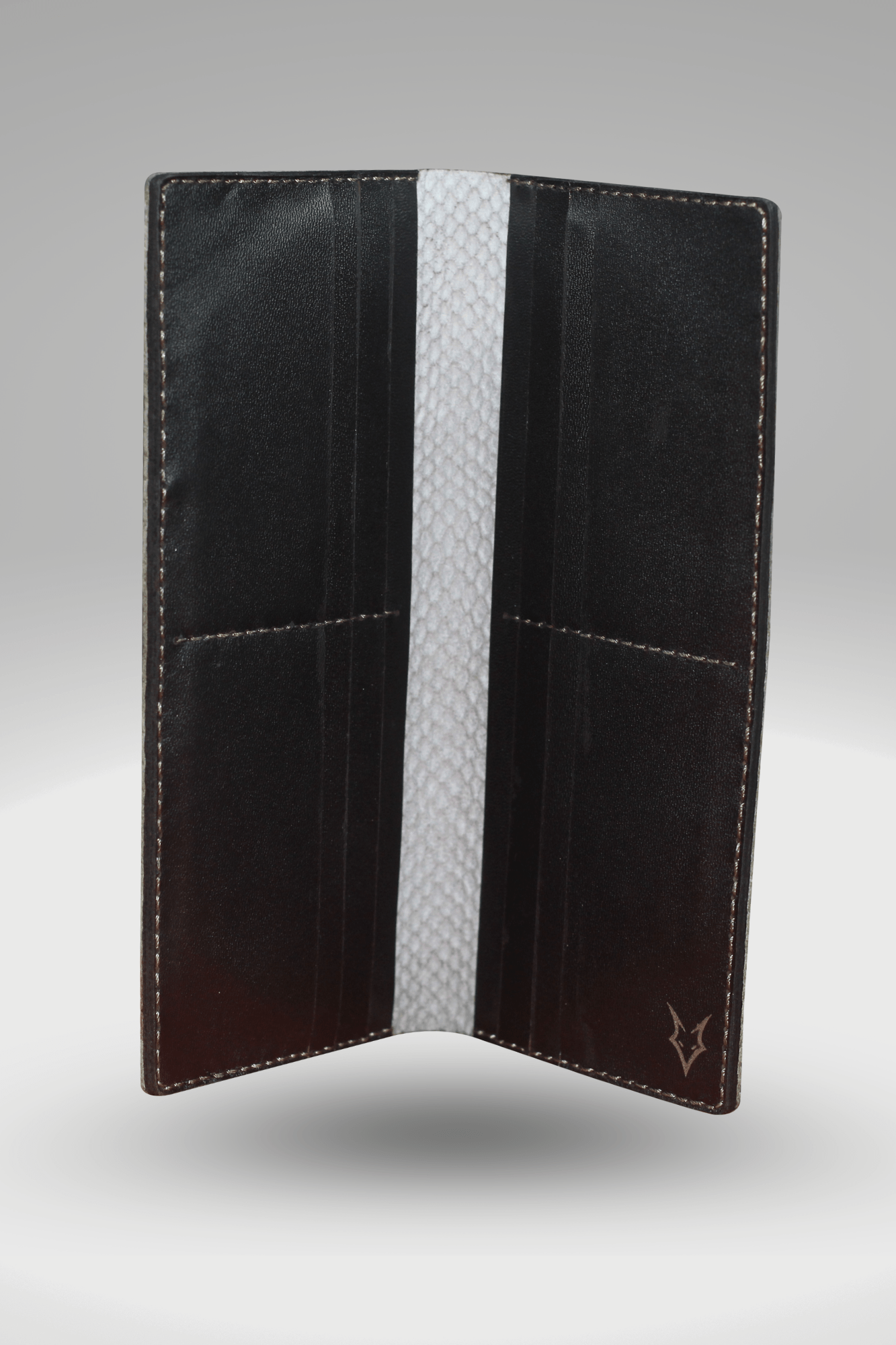 Unisex Genuine Leather Wallet With Gray Python Textured Finish