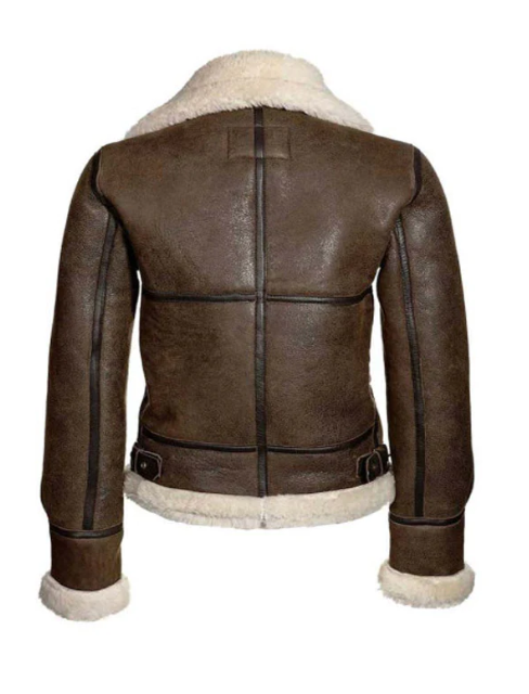 Leather and sales sheepskin bomber jacket