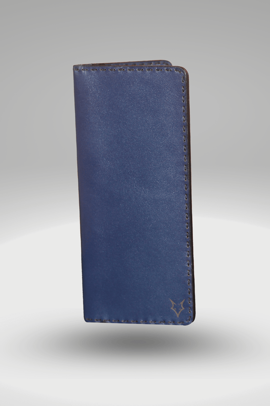 Unisex Soft Genuine Cowhide Leather Wallet In Royal Blue