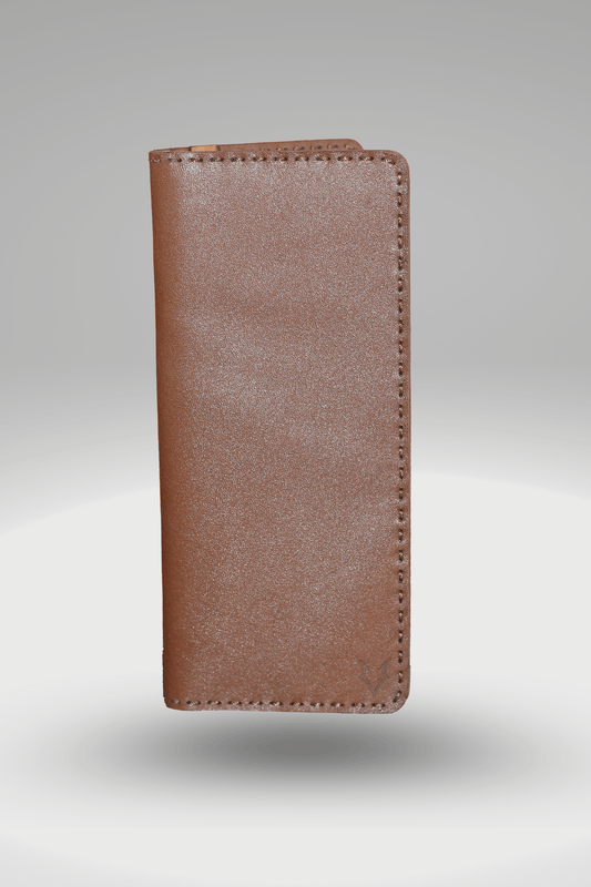 Unisex Soft Genuine Cowhide Leather Wallet In Brown