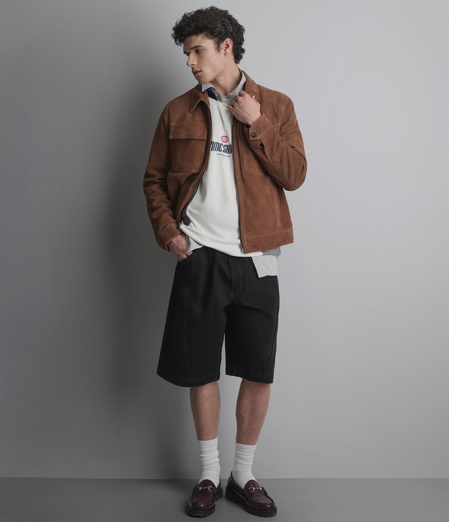 Men's Brown Trucker Suede Leather Jacket - Arcane Fox