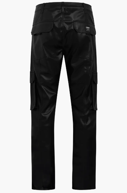 Men's Leather Cargo Pant In Black