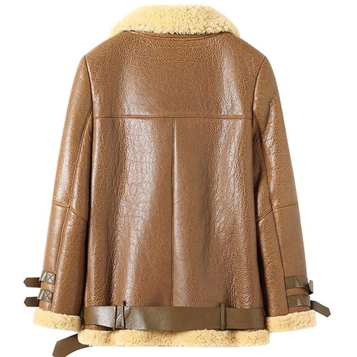 Arcane Fox - Women's B3 Sheepskin Leather Jacket In Brown