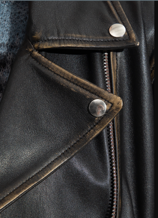 Women's Black Biker Vintage Leather Jacket