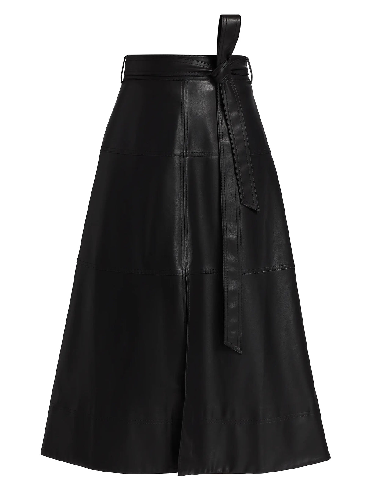 Women's Black Leather Maxi Skirt