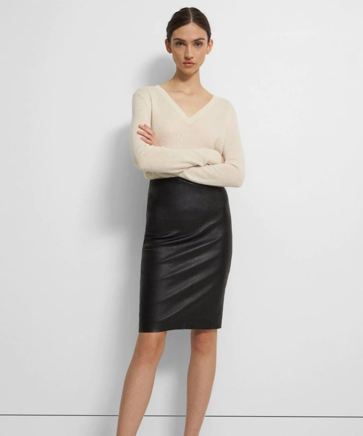 Women's Black Leather Skirt