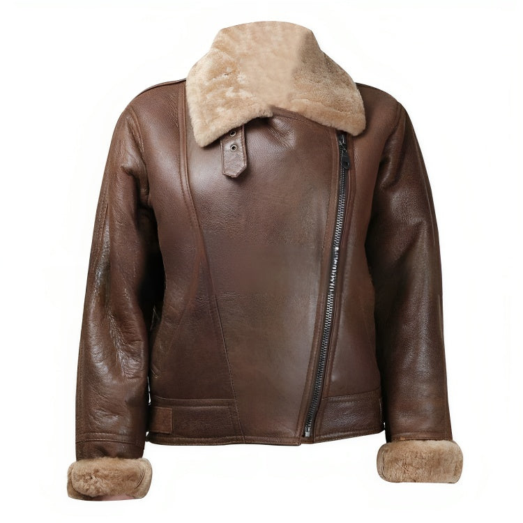 Women's Brown Sheepskin Fur Leather Jacket