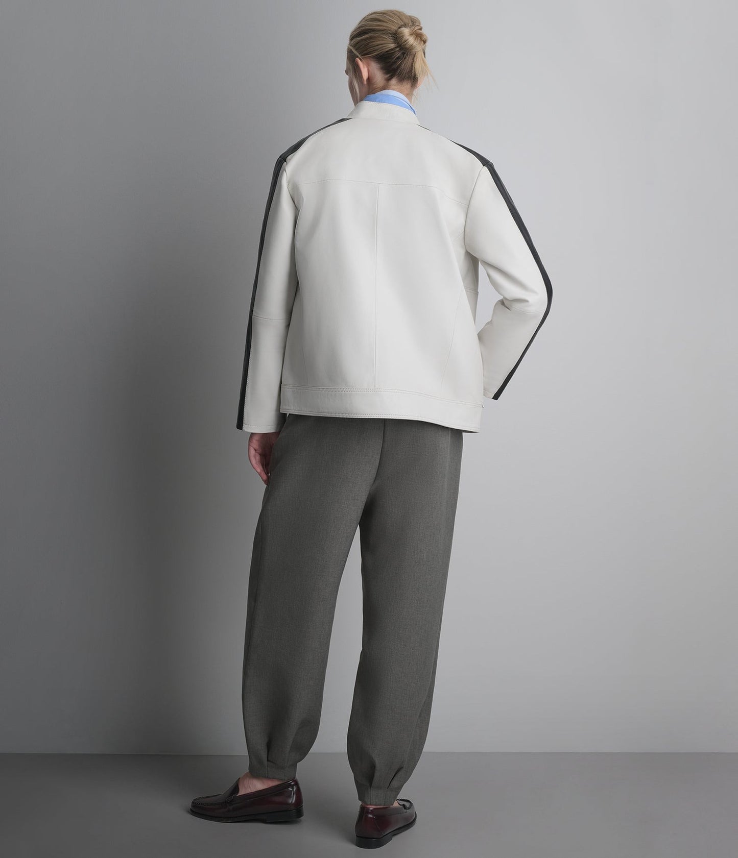 Women's Cafe Racer White Leather Jacket