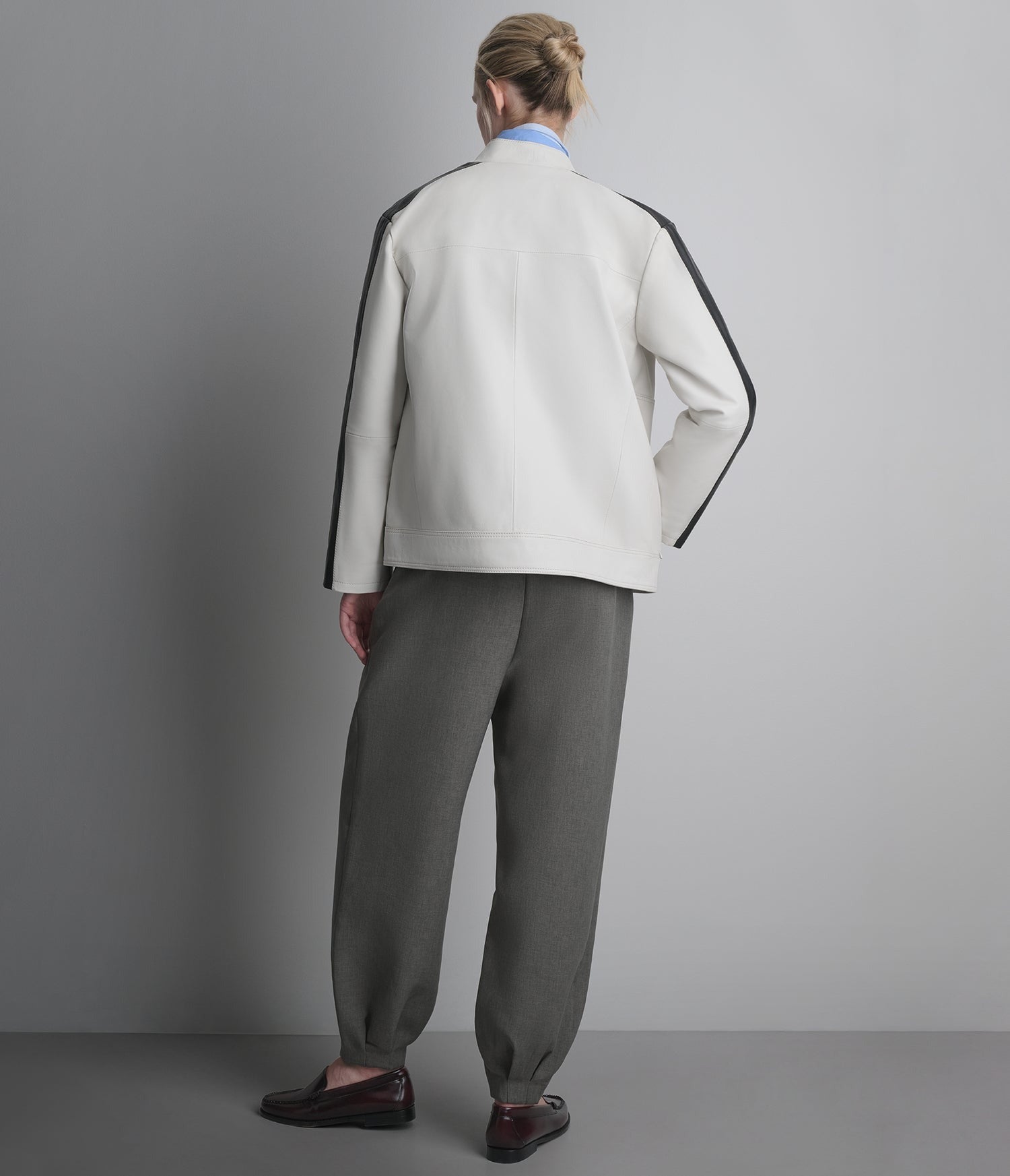 Women's Cafe Racer White Leather Jacket