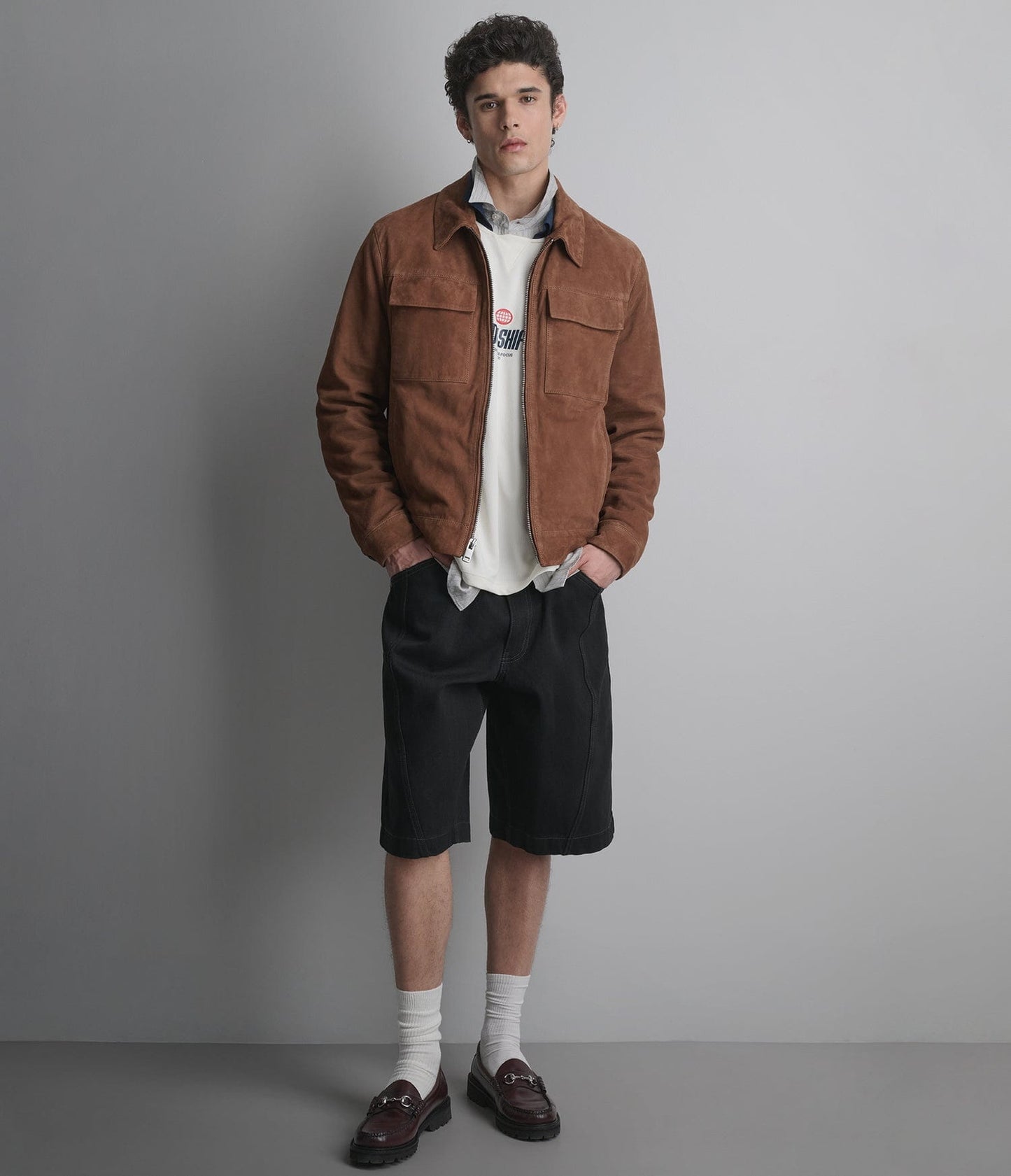 Men's Brown Trucker Suede Leather Jacket - Arcane Fox