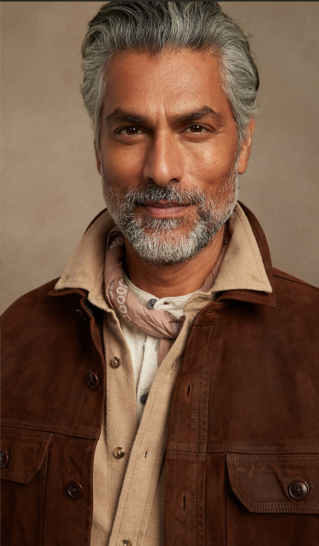 Men's Trucker Suede Leather Shirt In Dark Brown