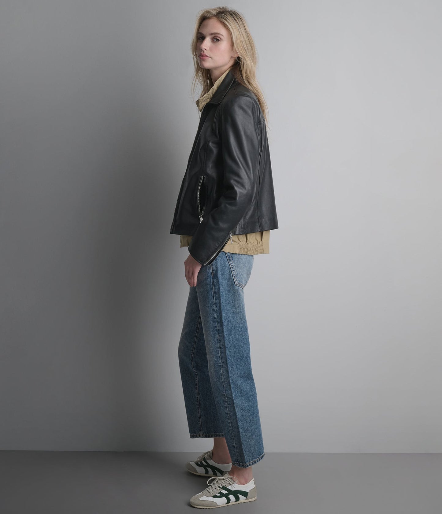Women's Black Biker Lambskin Leather Jacket - Arcane Fox