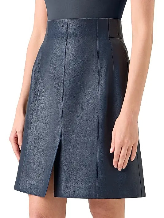 Women's Black Mini Leather Skirt