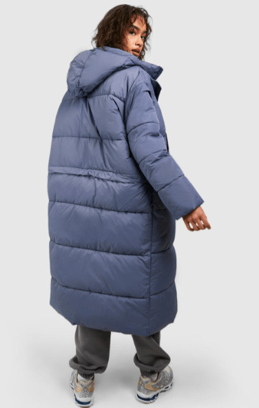 Arcane Fox - Women's Oversized Puffer Detachable Coat In Blue