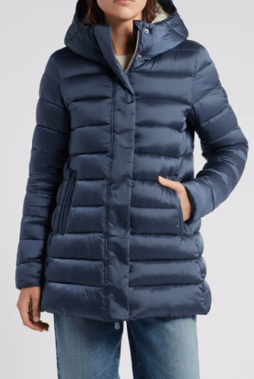Arcane Fox - Women's Puffer Hooded Coat In Royal Blue