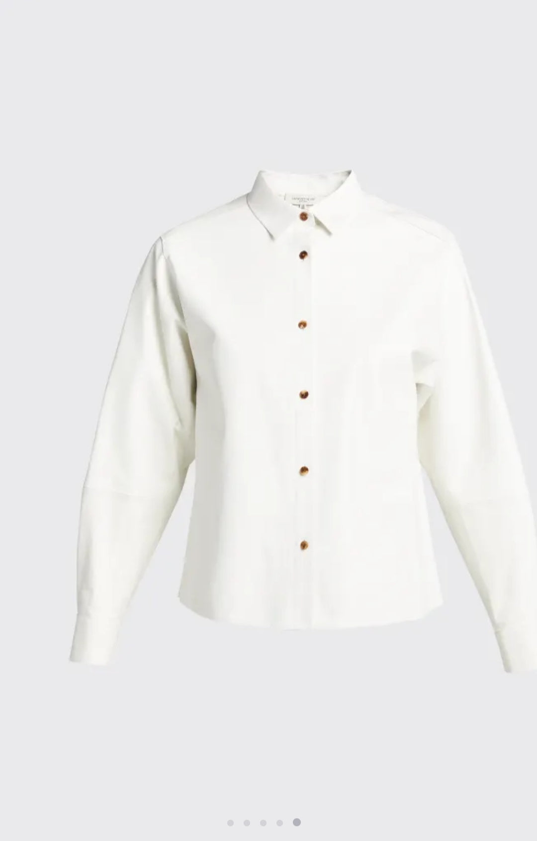 Women's Short Leather Shirt In White