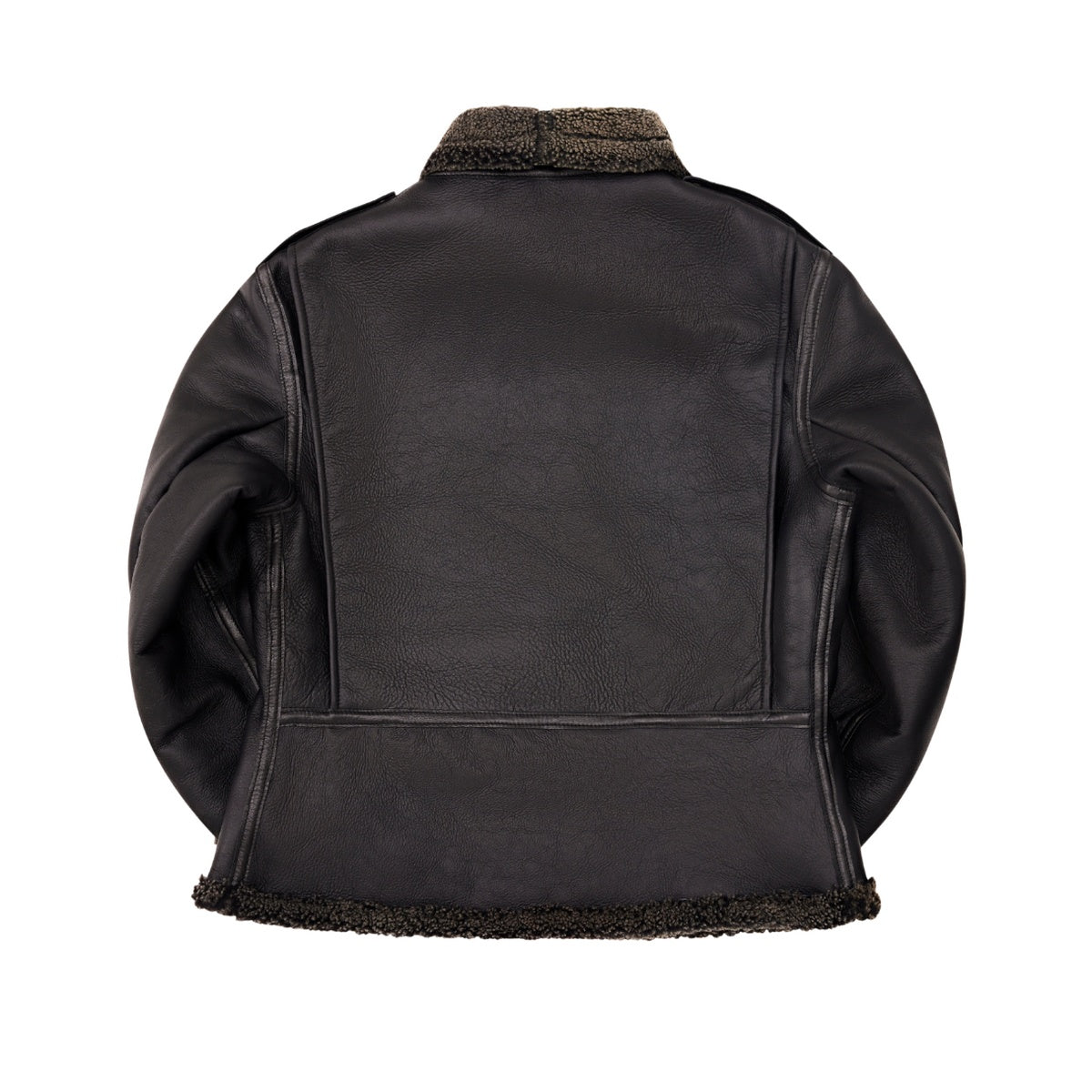 Men's Black B7 Shearling Fur Leather Jacket