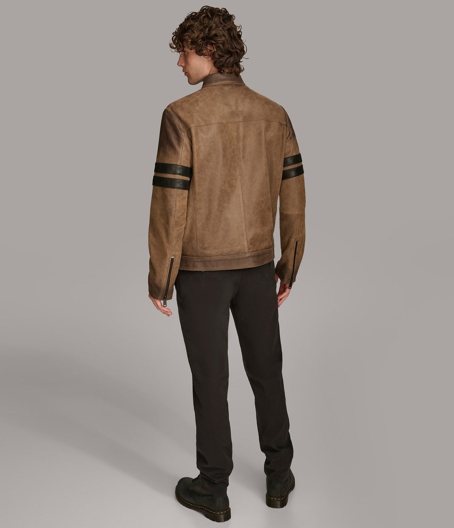 Men's Brown Distressed Motorcycle Leather Jacket