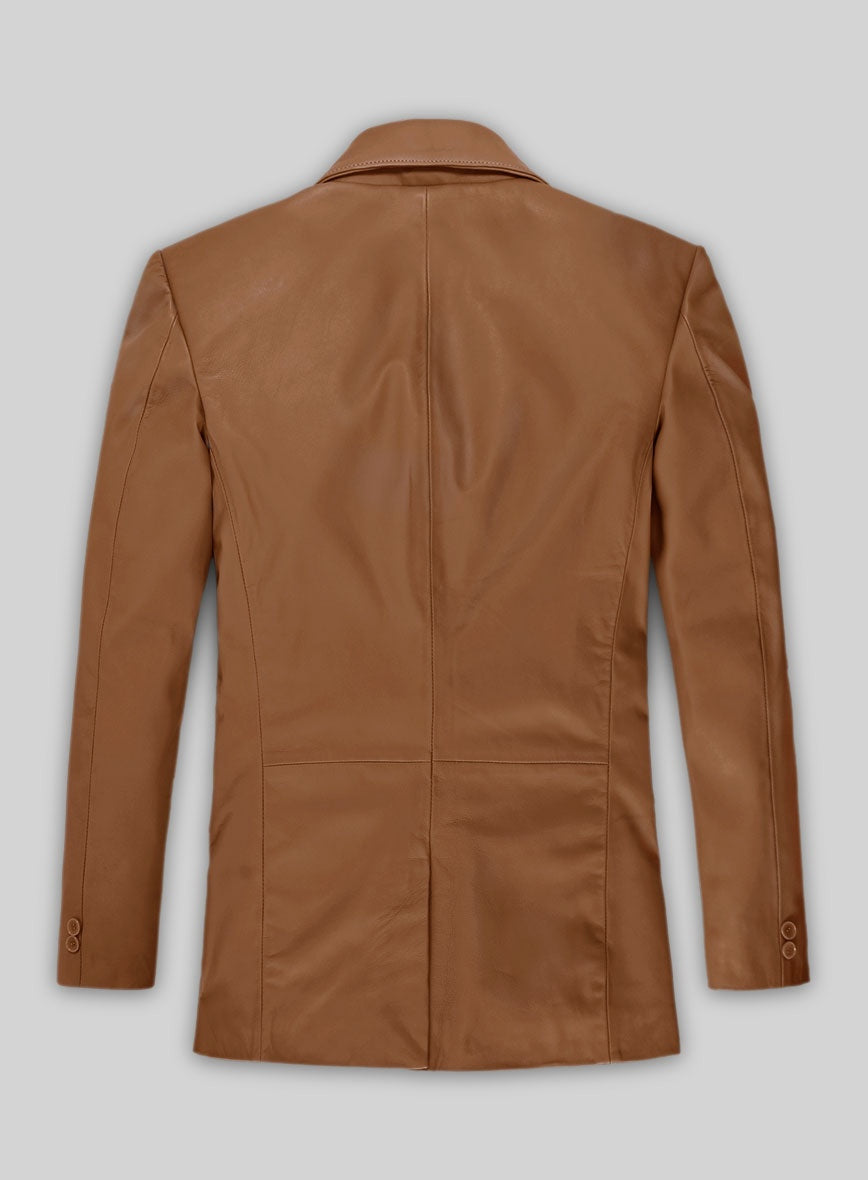 Men's Brown Leather Blazer