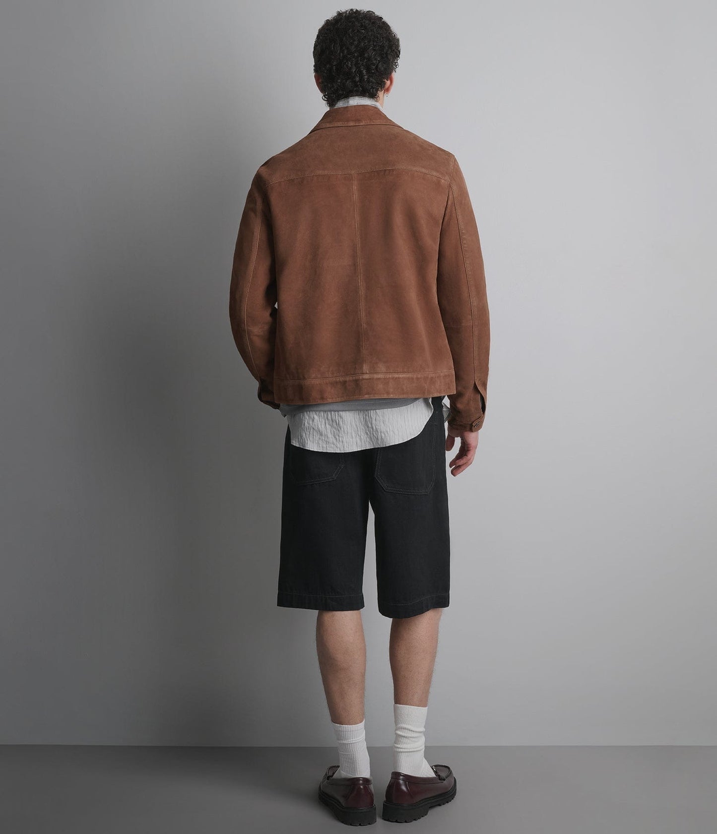 Men's Brown Trucker Suede Leather Jacket - Arcane Fox