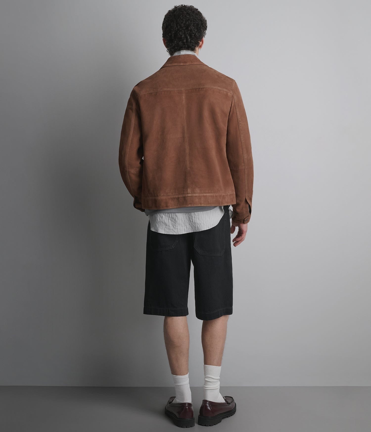 Men's Brown Trucker Suede Leather Jacket - Arcane Fox