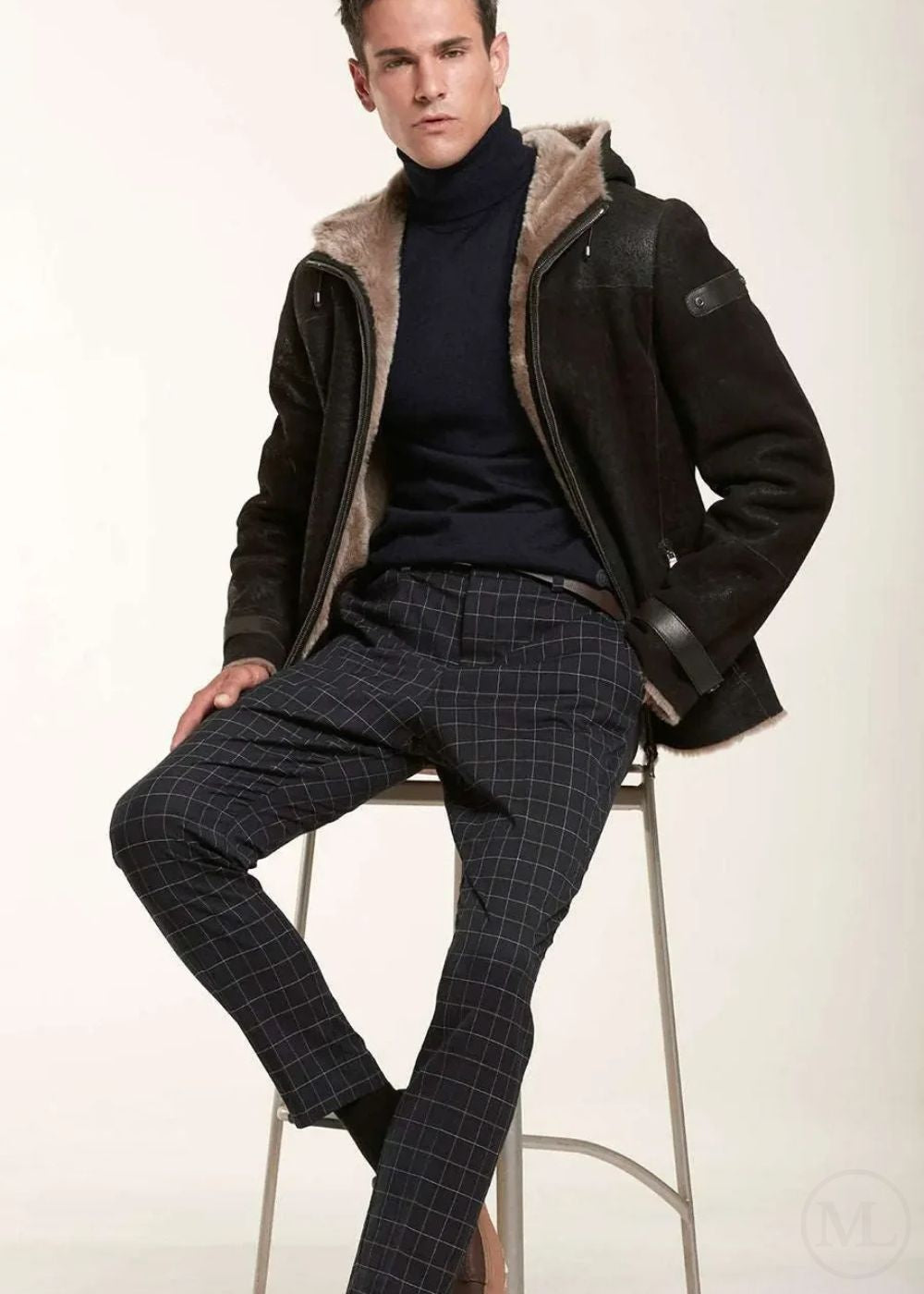 Men's Chocolate Brown Distressed Hooded leather Jacket