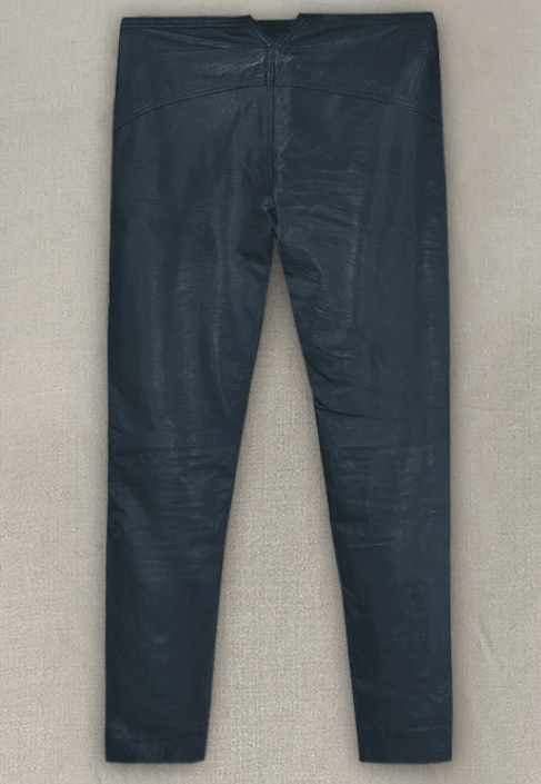Men's Leather Pant In Royal Blue