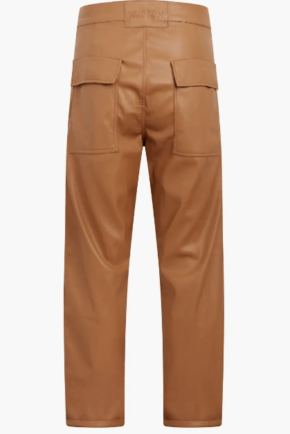 Men's Leather Cargo Pant In Brown