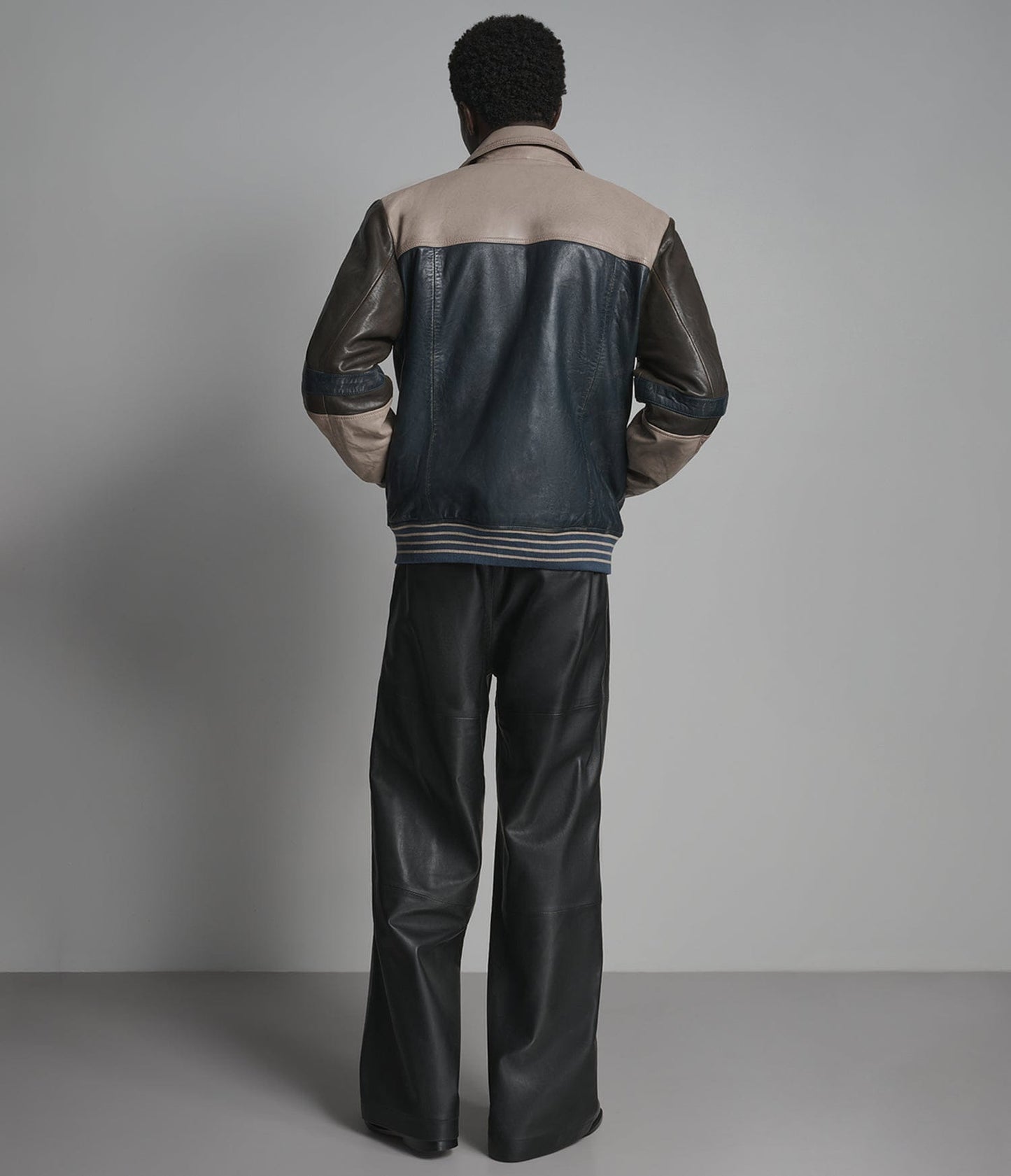 Men's Multi Color Bomber Leather Jacket - Arcane Fox